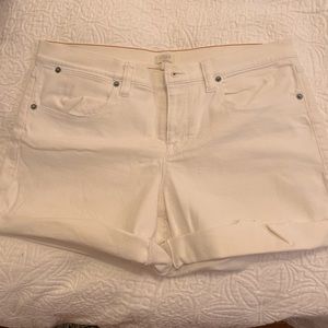 JCREW Women’s White Denim Shorts with Stretch